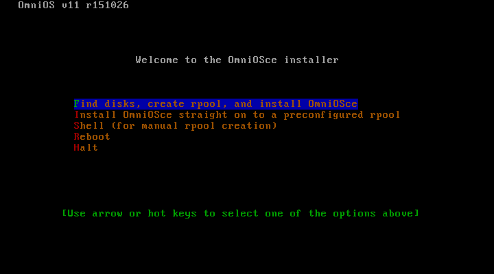 Welcome screen